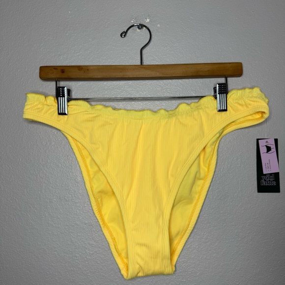 New Wild Fable Yellow Ribbed Bikini Bottom Size XL - Picture 2 of 11